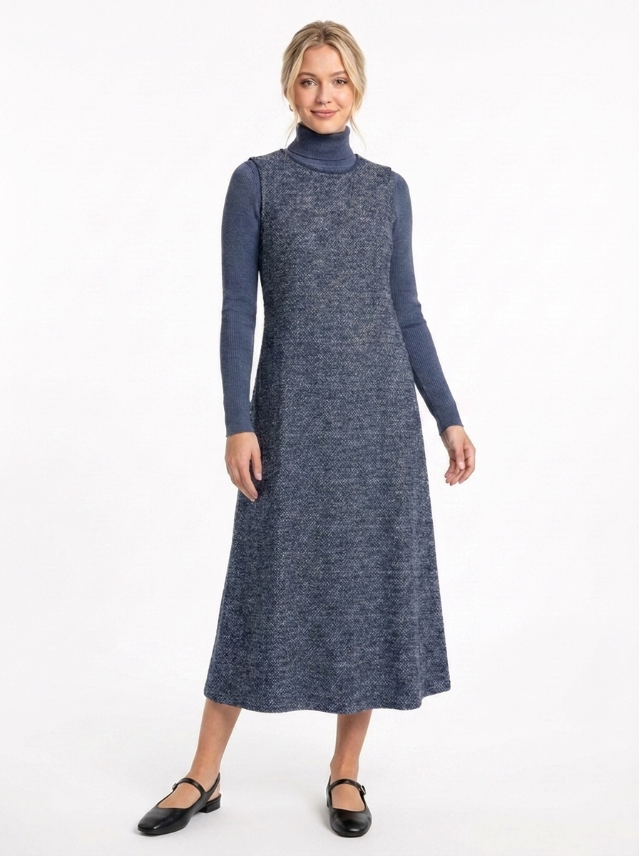 Legend Crown Blue Rib Knit Turtleneck WB6CPT7493T