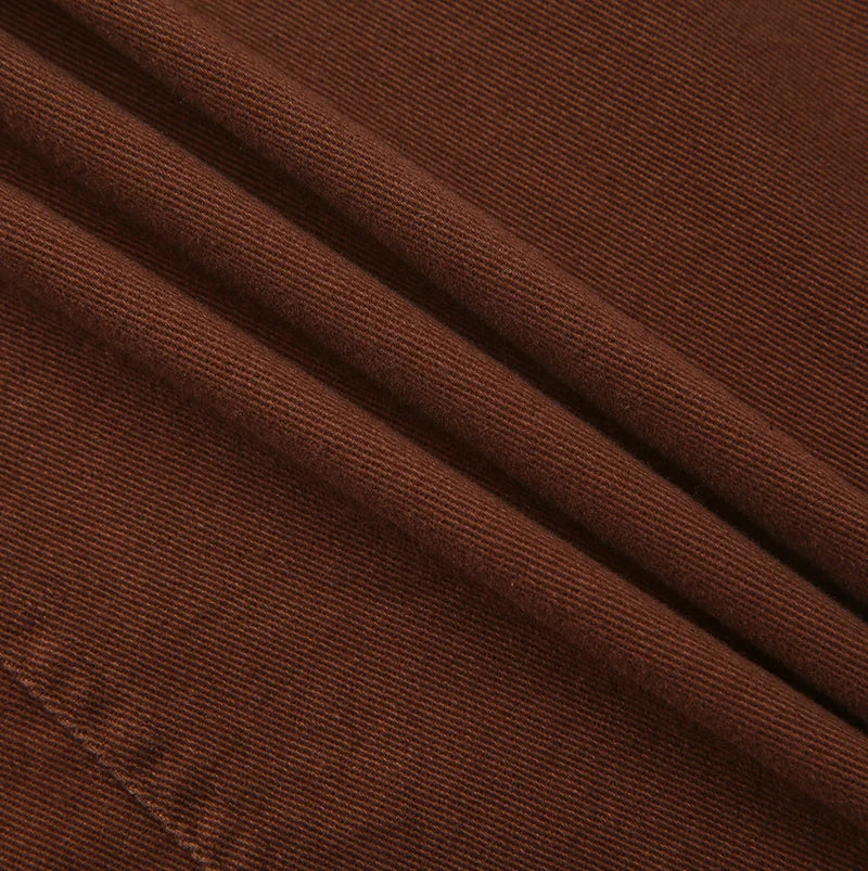 Shift Brown Canvas Straight Maxi Skirt W-29326