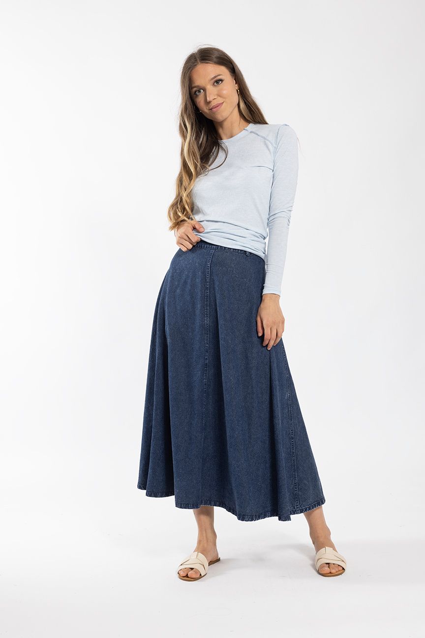 Monn Heather Light Blue Reverse Seam Tee 290LB