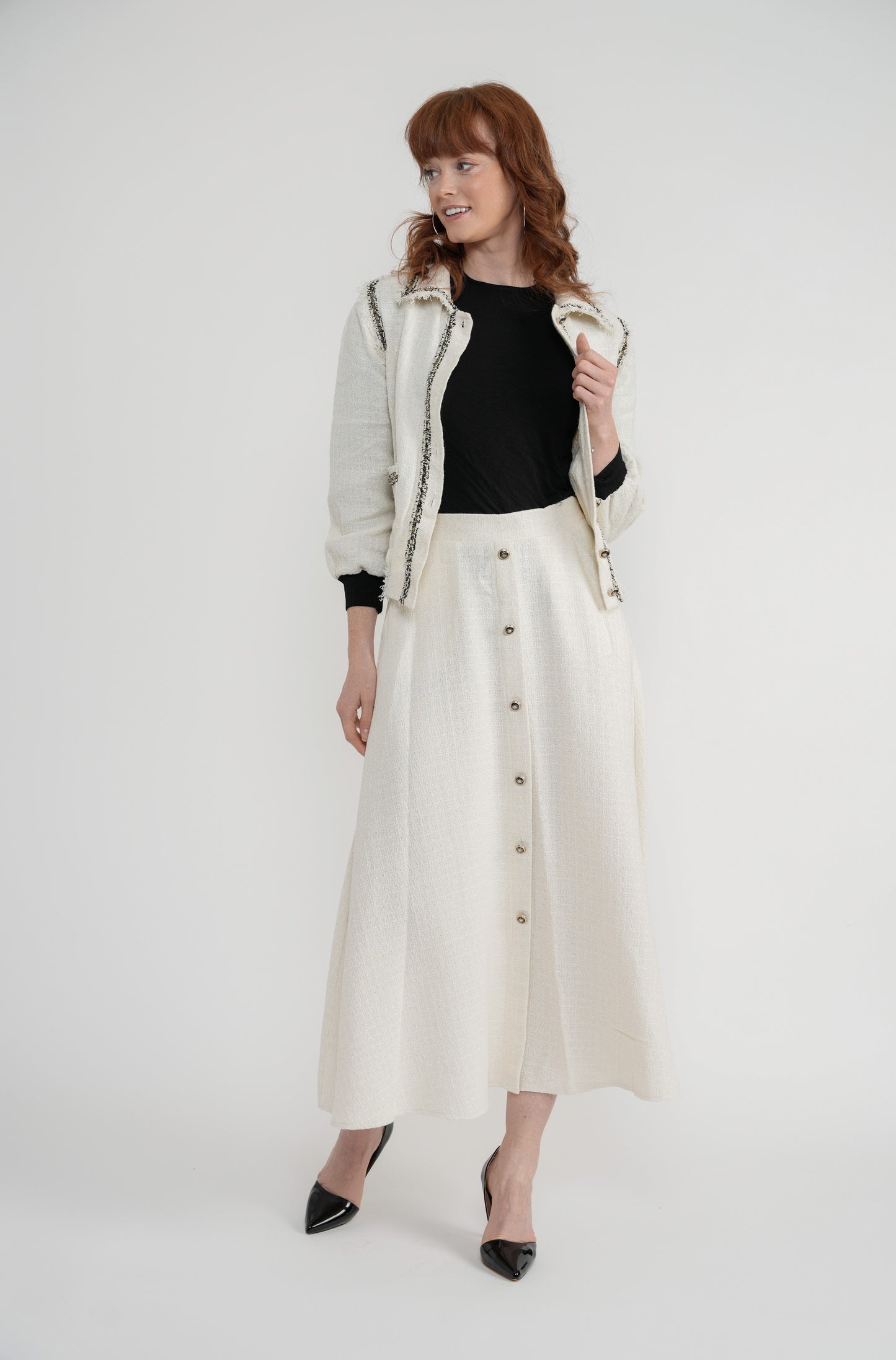 Belissa Off white with Buttons 4227a