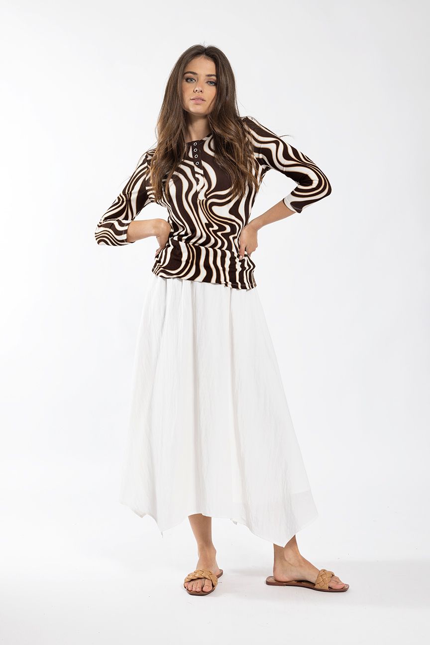 Maple Cliff White Handkerchief Midi 5460W