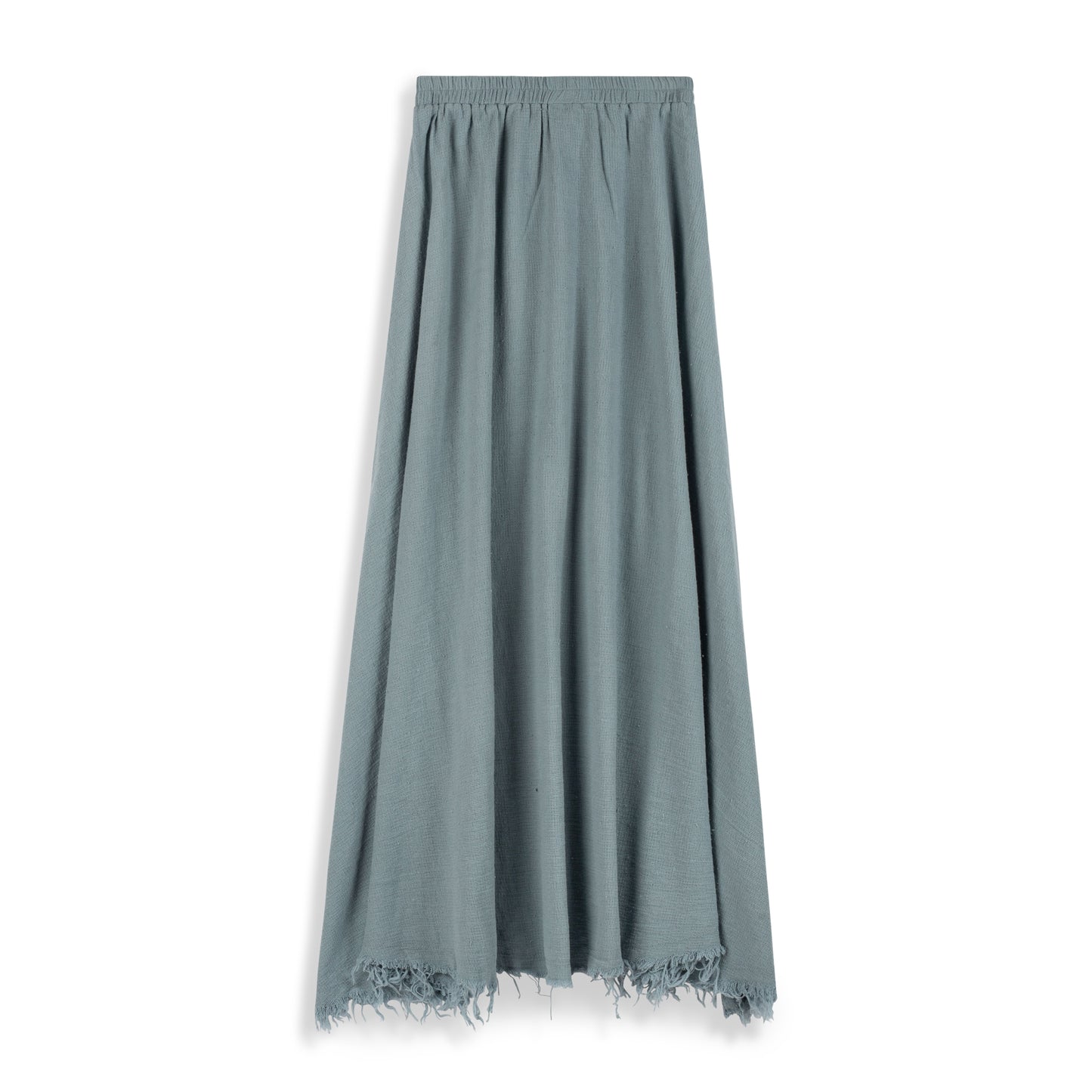 The Norway Club Light Denim Maxi Fringe Skirt SB2CM7929SL
