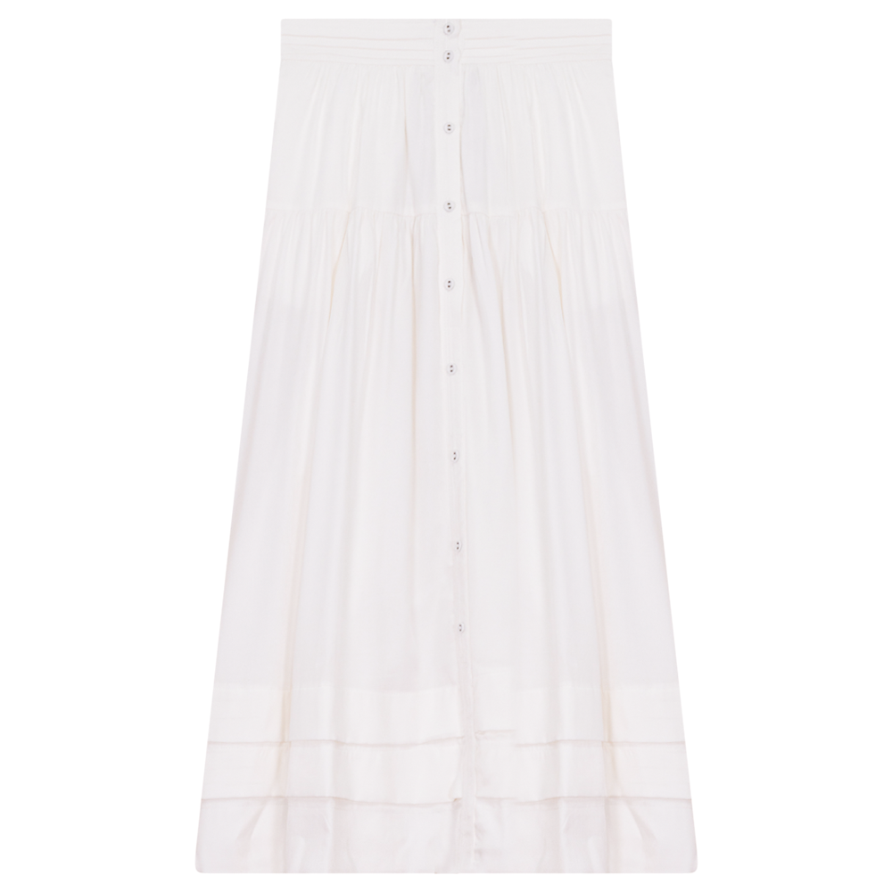 Ginger White with buttons Skirt SB3CPT4834