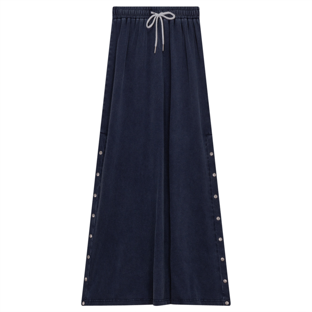 Unclear Dark Denim Wash Distressed A Line with Snaps SB3CYT2056SA