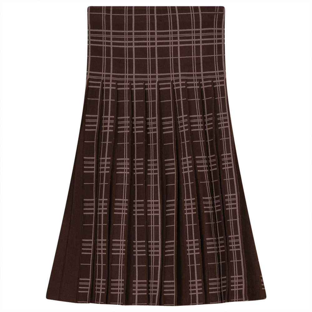 Noni Chocolate/Cocoa Pleated Plaid WB2CYT1835