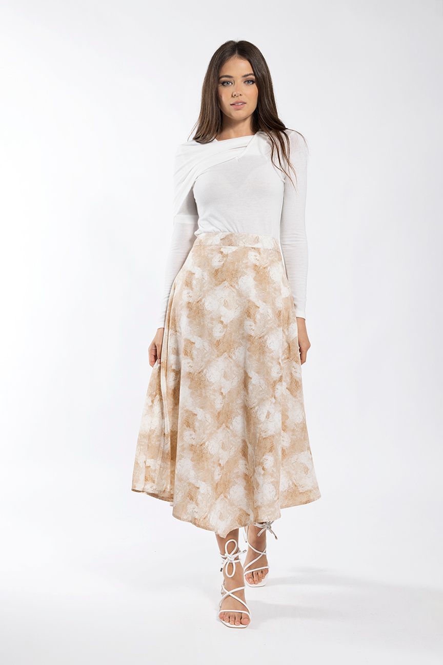 Static Sand Tie Dye Asymmetrical Midi 811S