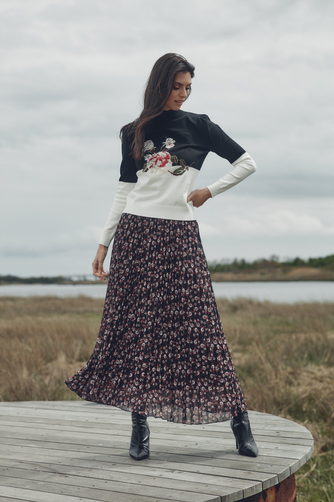 The Collective Floral Britton Skirt W-8622