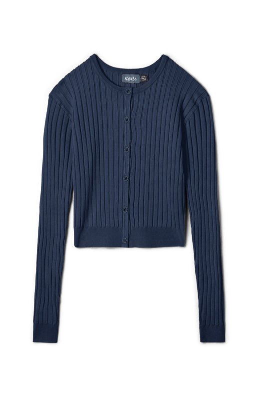 Noni Navy Rib Cardigan ASCYT2193T