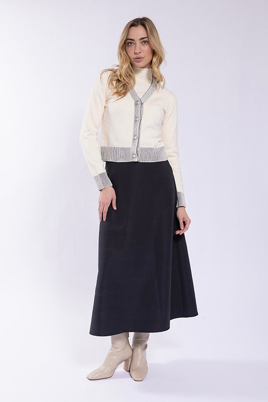 Concept Cream 2 tone Cardigan CO661