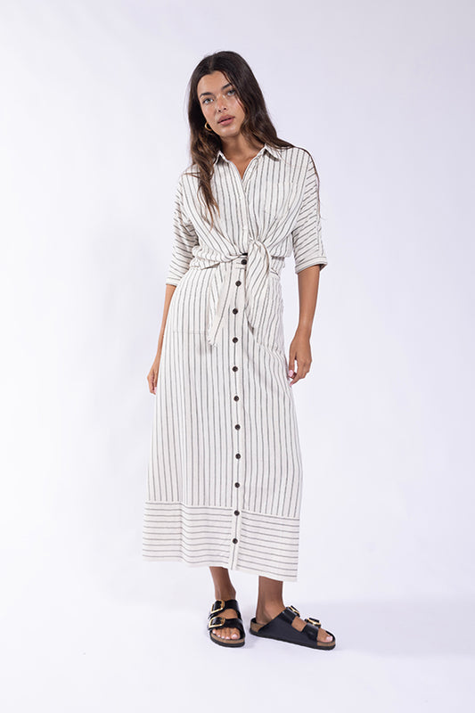 Concept Ivory/Black Button Down Skirt CO731