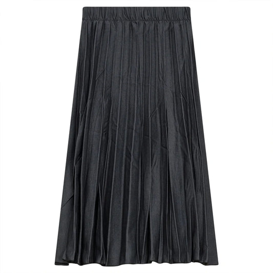 Ginger Black Denim Messy Pleat Midi DS2PT5863M