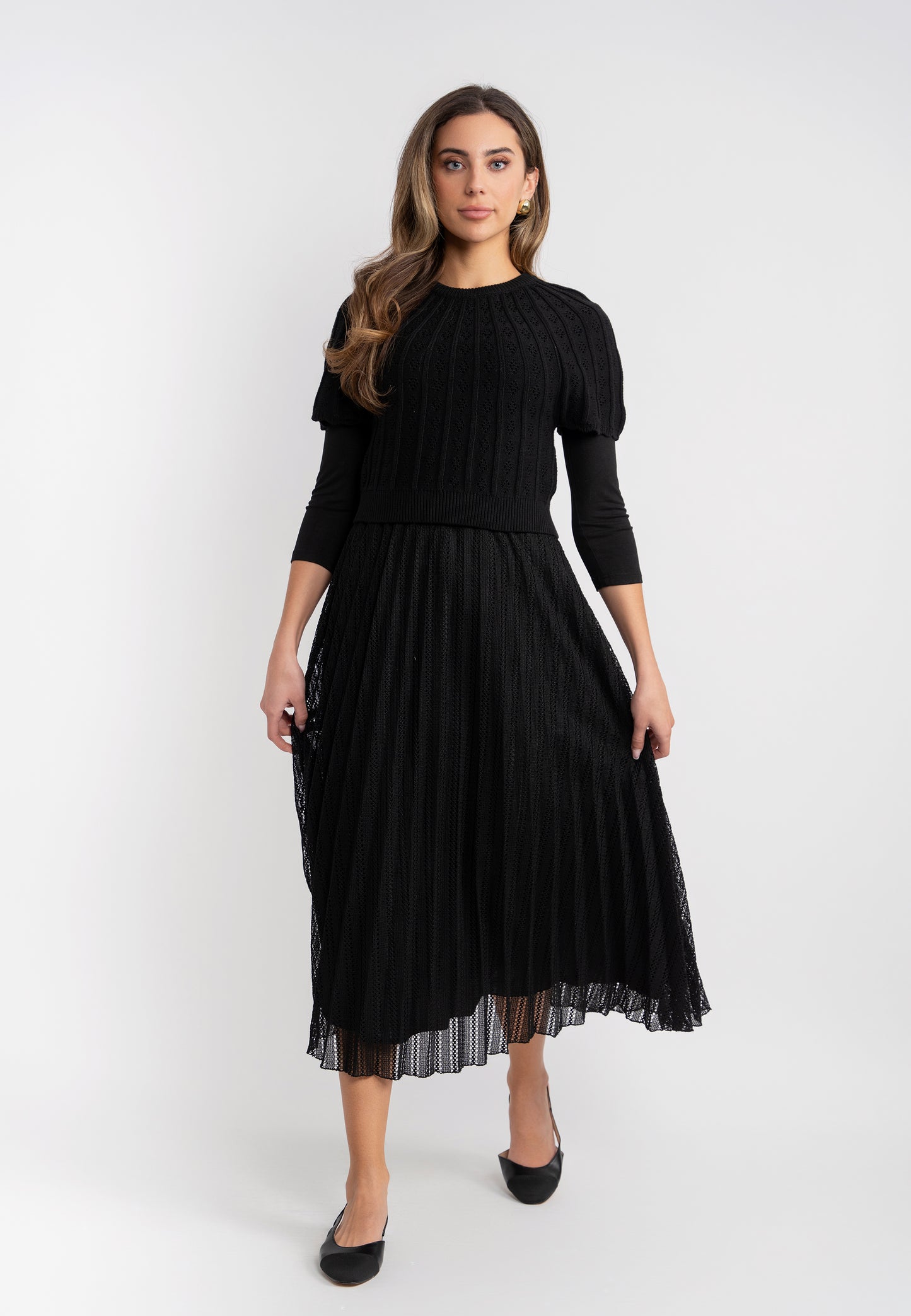 Ginger Black Pleated Skirt DS5PT6489