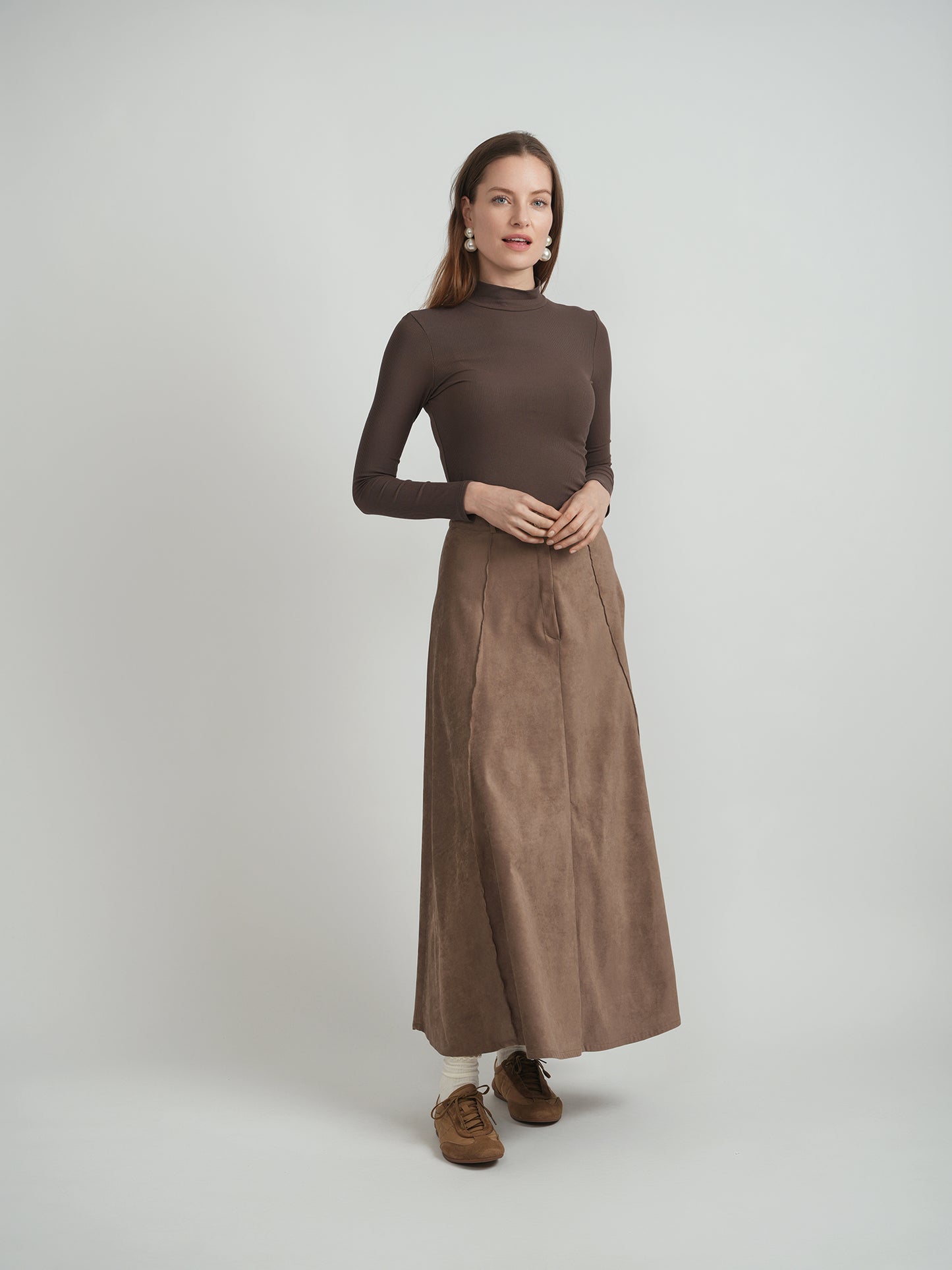 Maxmrkt Coffee Paneled Skirt DW4M9071