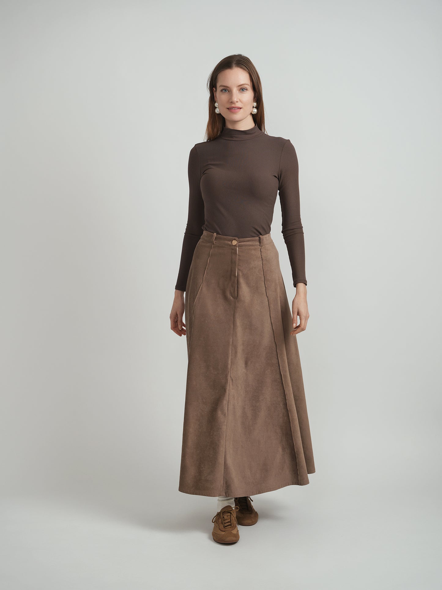 Maxmrkt Coffee Paneled Skirt DW4M9071