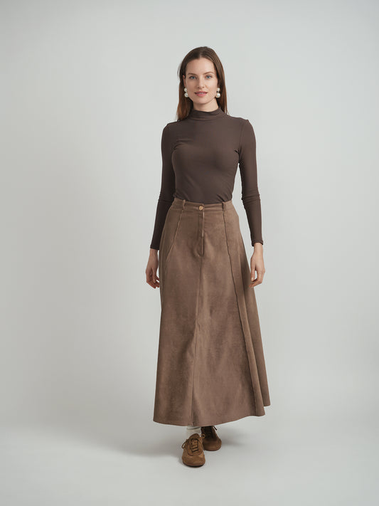 Maxmrkt Coffee Paneled Skirt DW4M9071