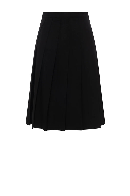 Noni Black Knife Pleated Midi Skirt DW5YT3752M
