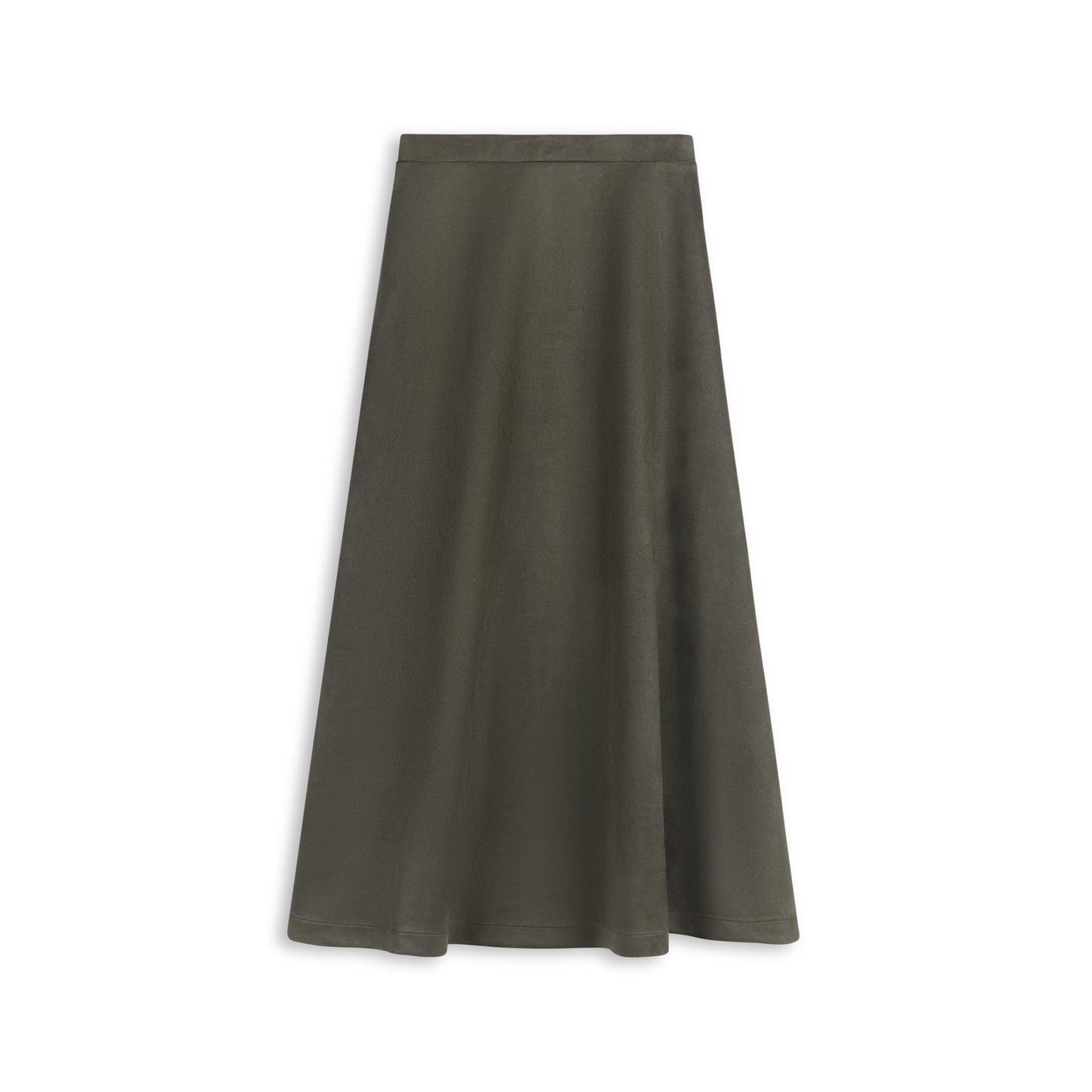 Oops Olive Suede A Line Midi Skirt WB3CM8614SM