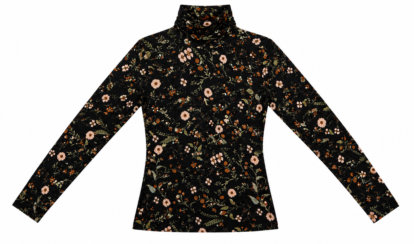 Inkd Midnight Garden Printed Mockneck IN101G