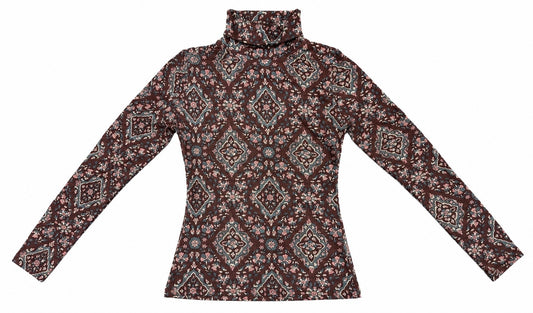 Inkd Teal Medallion Printed Mockneck IN101B
