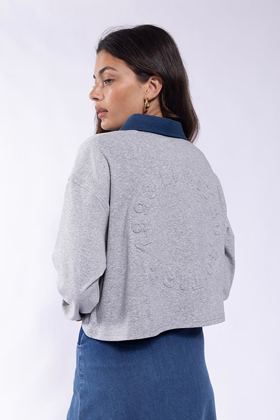 Latitude Grey/Denim Polo LA483G