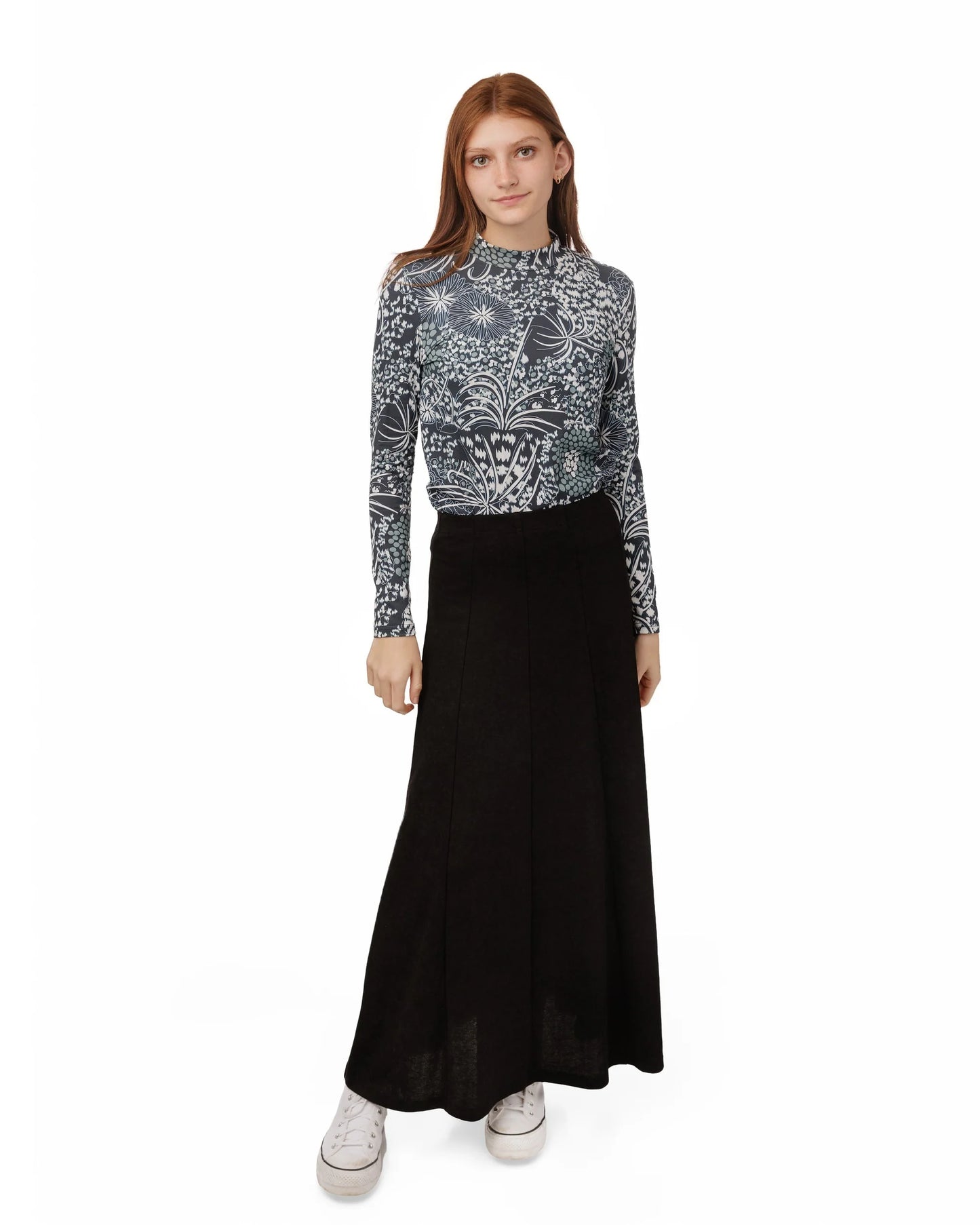 LL Black Wash Paneled Skirt WW5511-C