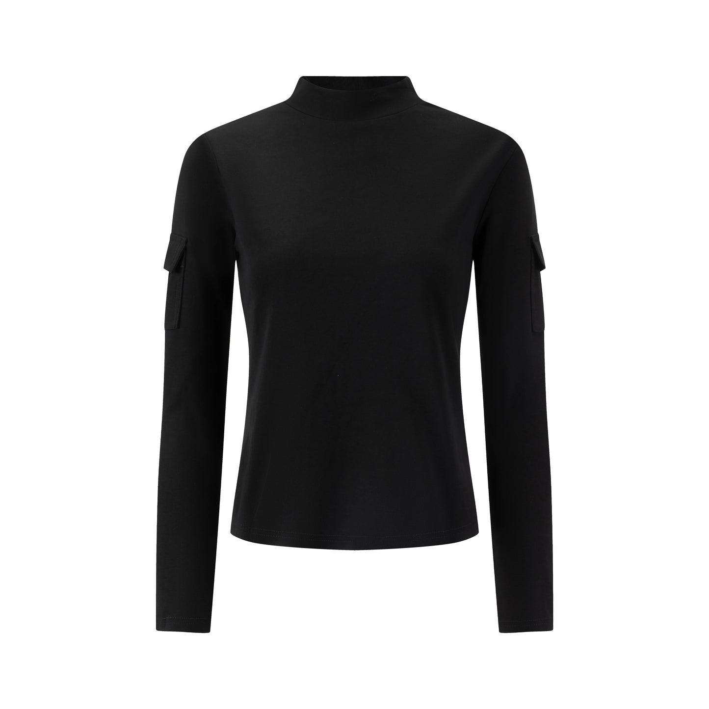 ZO Black Mockneck with Pockets TW5827T-A