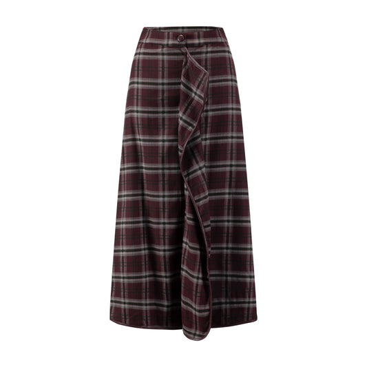 Harper Burgundy Plaid Skirt WW5027S-A