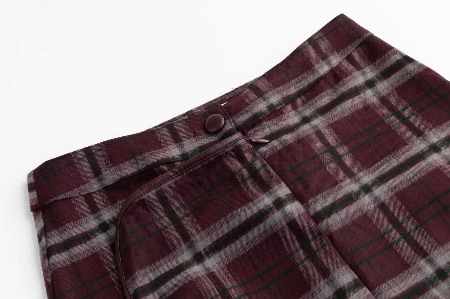 Harper Burgundy Plaid Skirt WW5027S-A