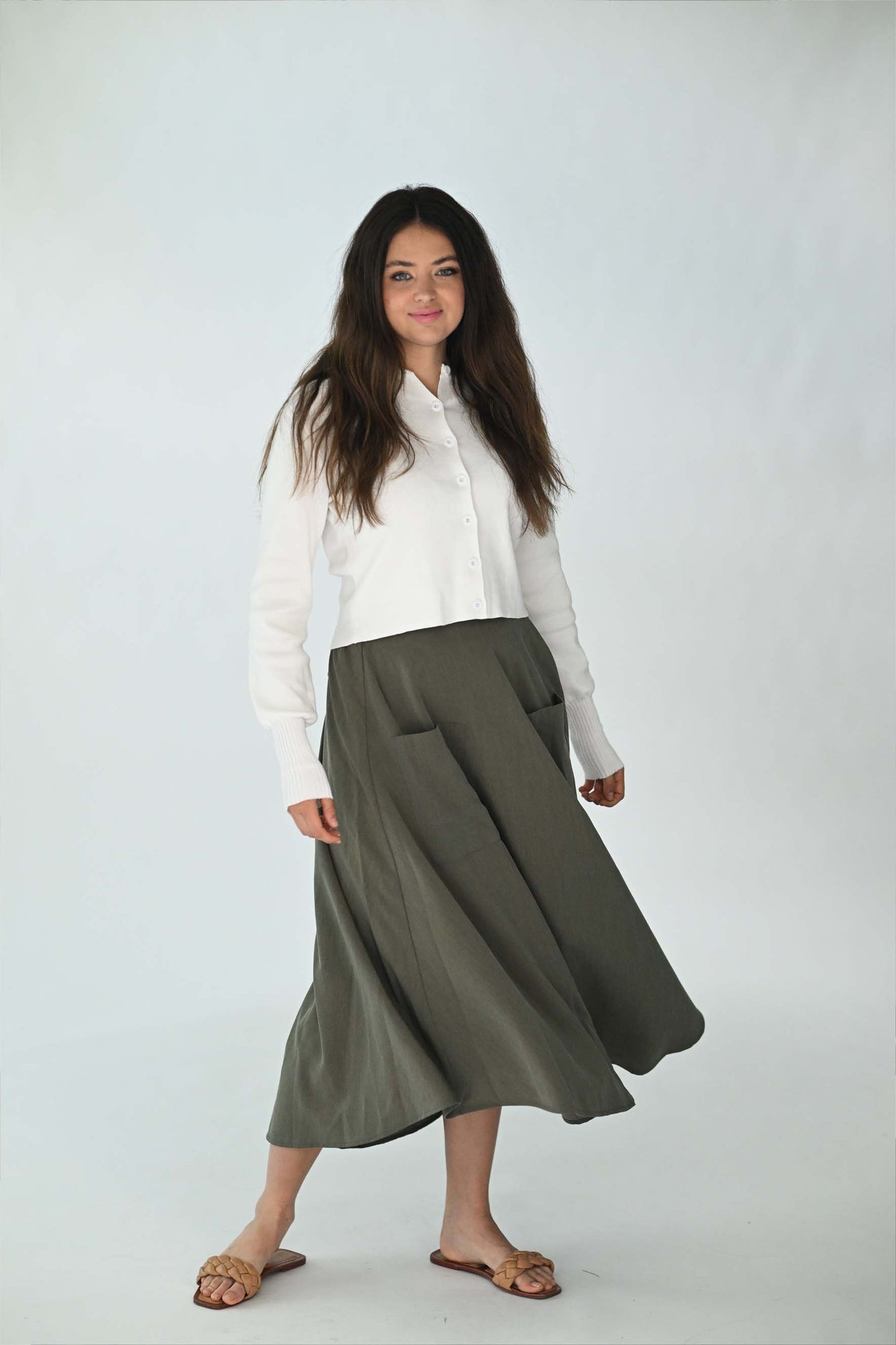 Monn Olive Pocket Skirt M405O