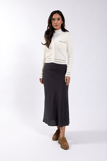 Monn Black Woven A Line Skirt M467B