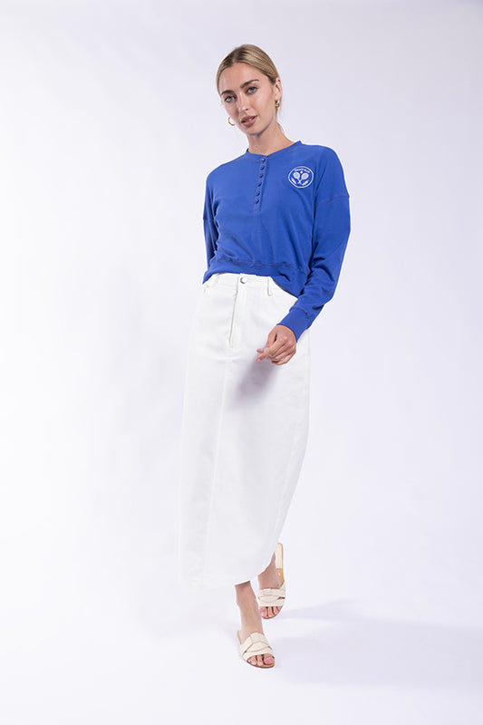 Monn Cobalt Cropped Henley M614C
