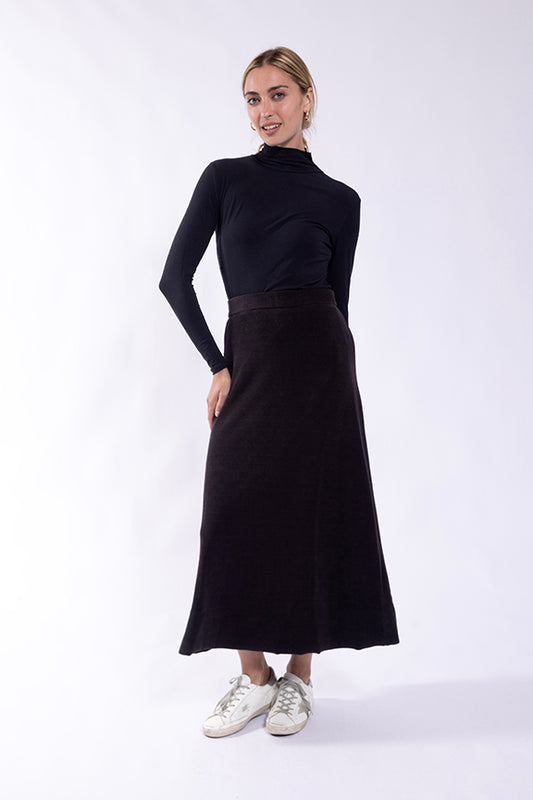 Maple Cliff Black Chenille A Line Skirt MC5821B