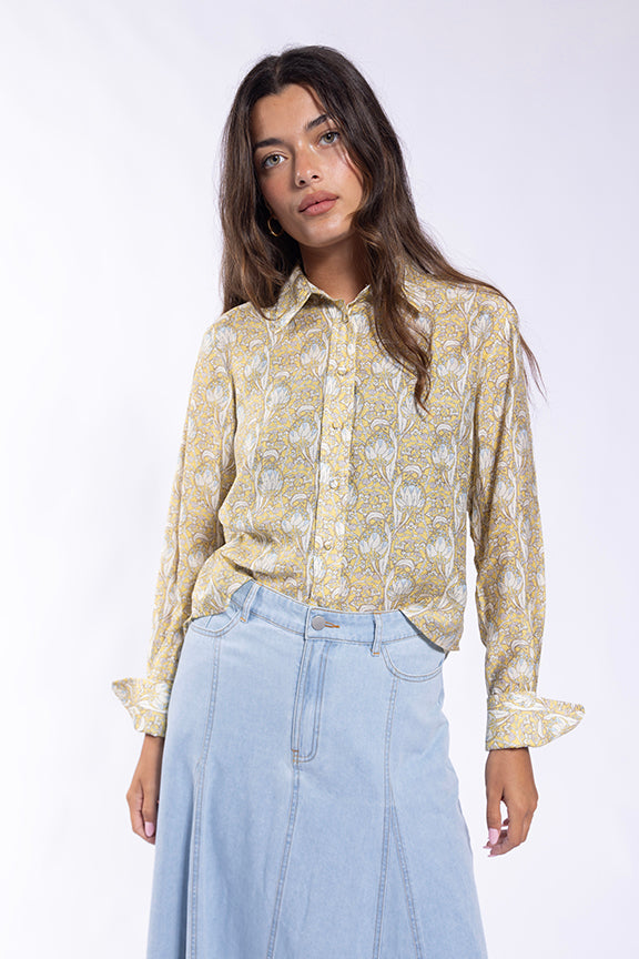 Maple Cliff Yellow Printed Shirt MC5914Y