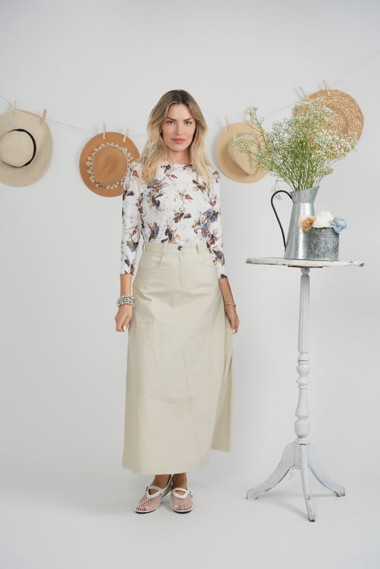 Index White floral  Printed Tee SB6CM1943T