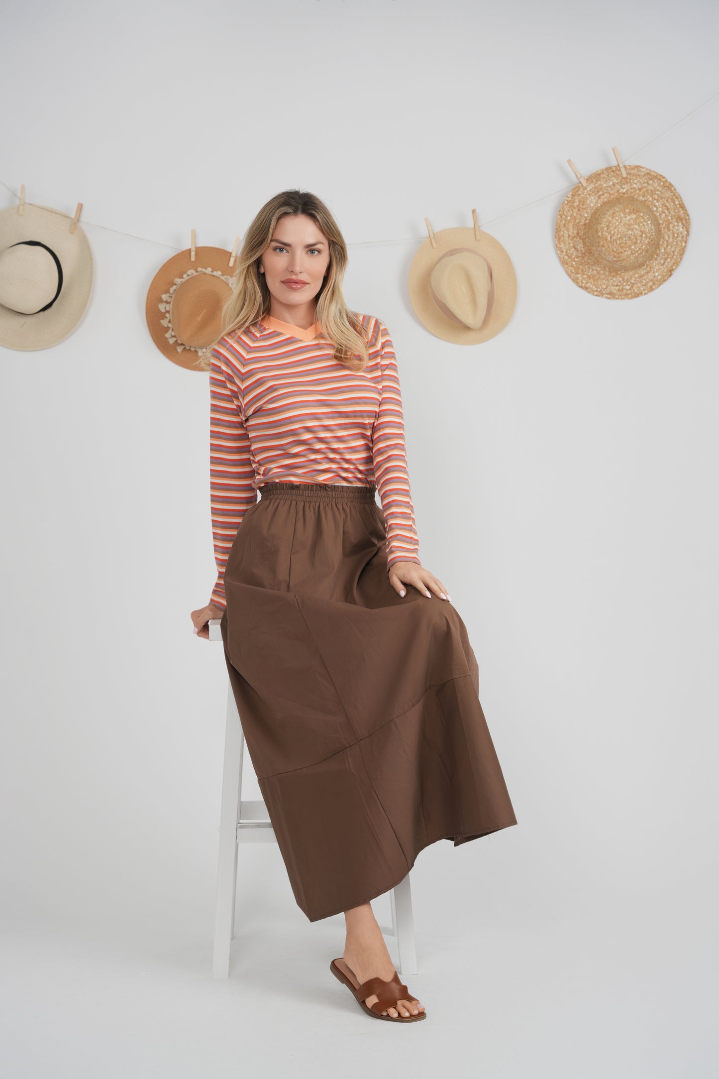 EUX Espresso Paperbag Maxi Skirt SB6CM2088SL
