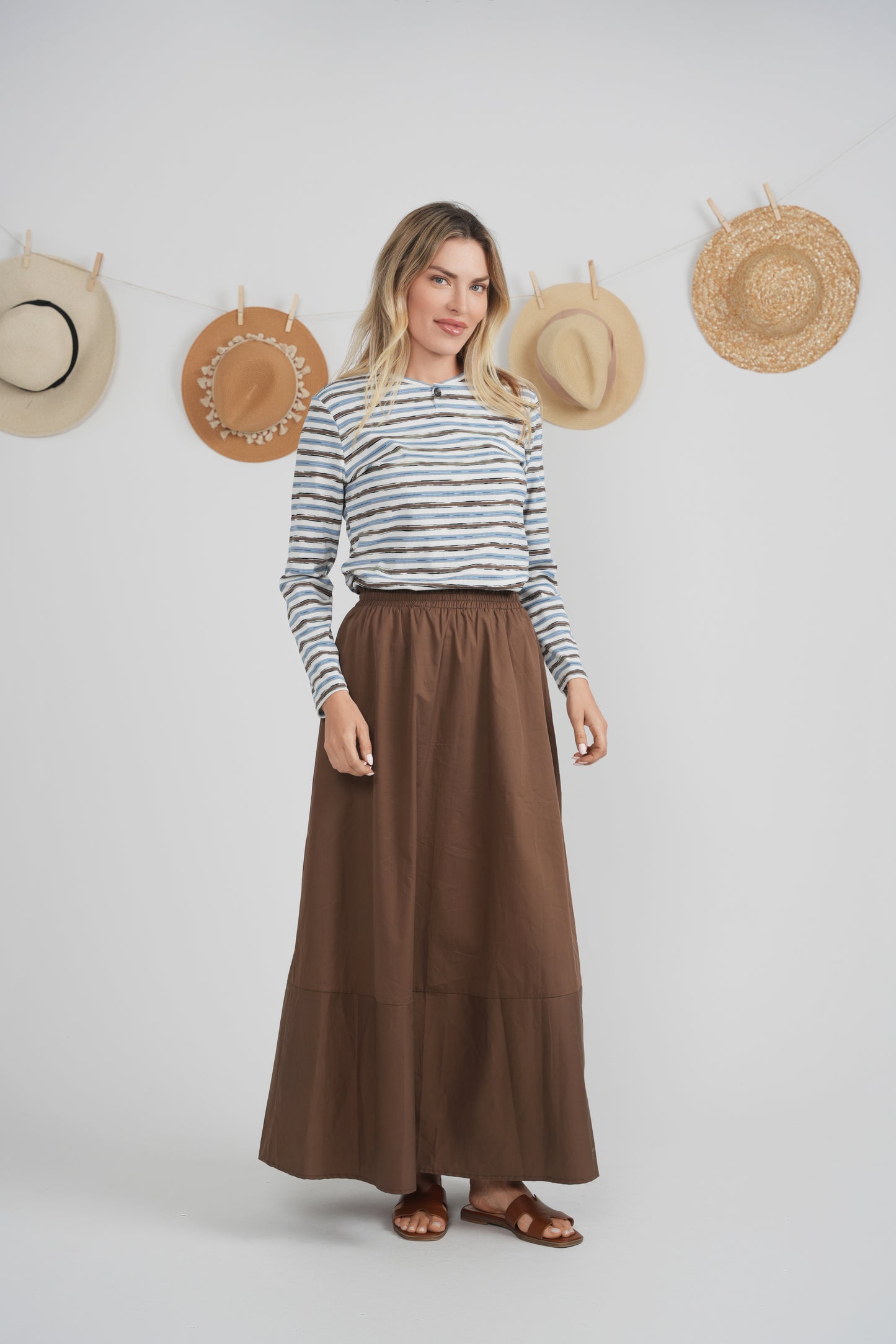 EUX Espresso Paperbag Maxi Skirt SB6CM2088SL