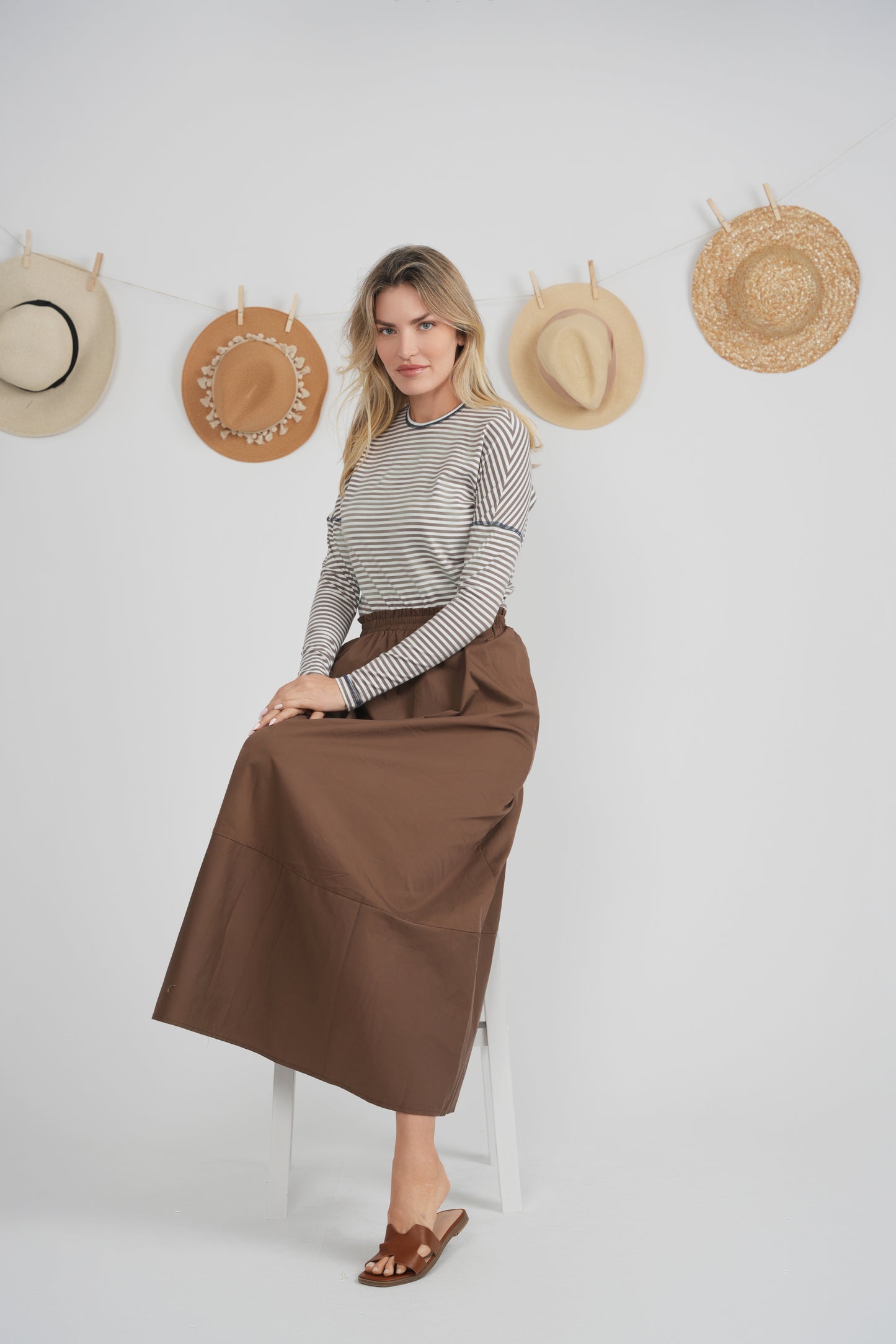 EUX Espresso Paperbag Maxi Skirt SB6CM2088SL