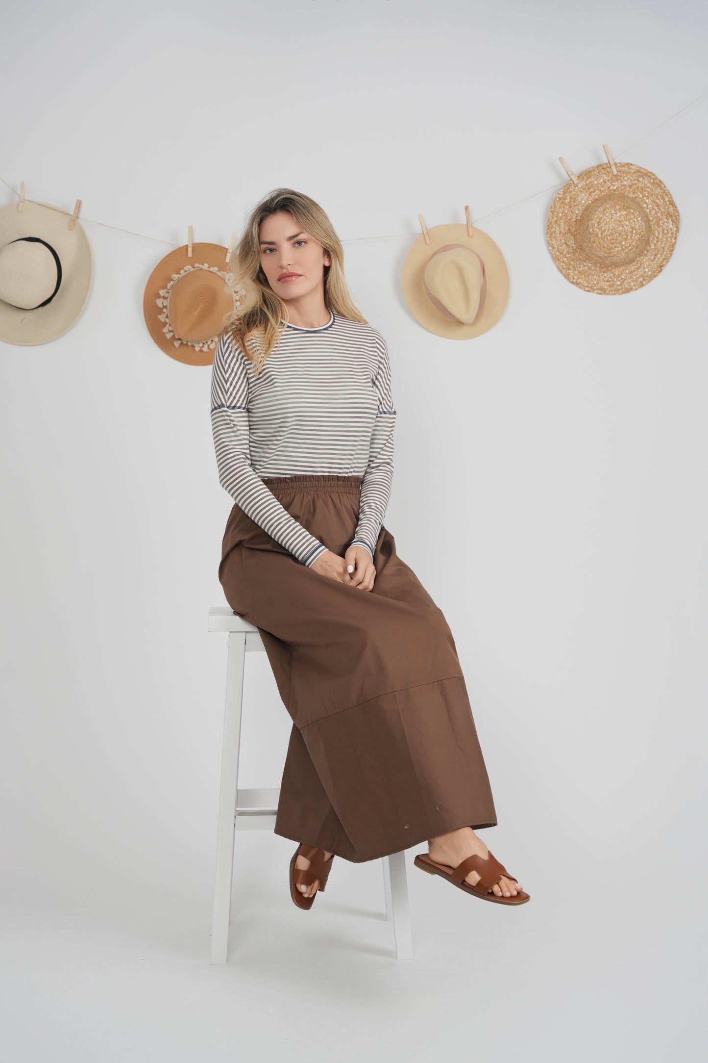 EUX Espresso Paperbag Maxi Skirt SB6CM2088SL