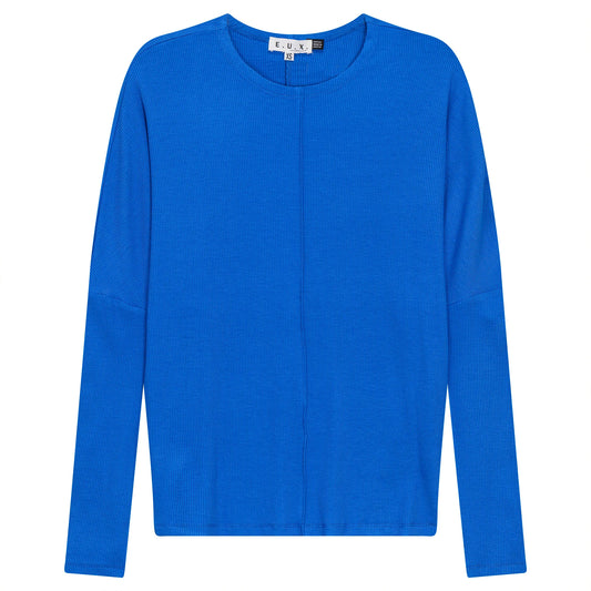 EUX French Blue Dolman Top With Center Seam SB3CM7127T