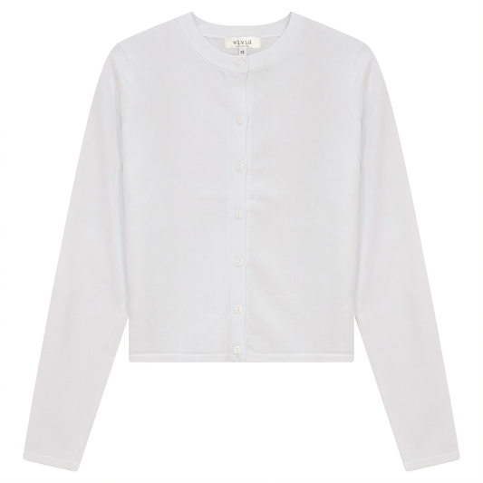 Vivid White Knit Cardigan SB4CM8398TE2