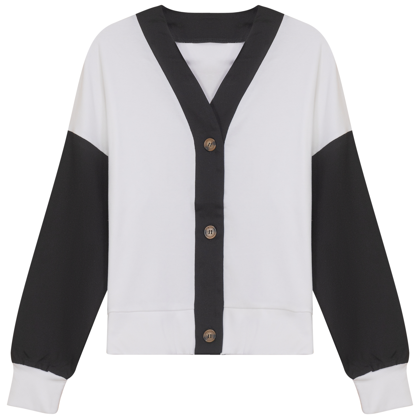 The Norway Club White/Blk Denim Combo Cardigan SB4CM8888T