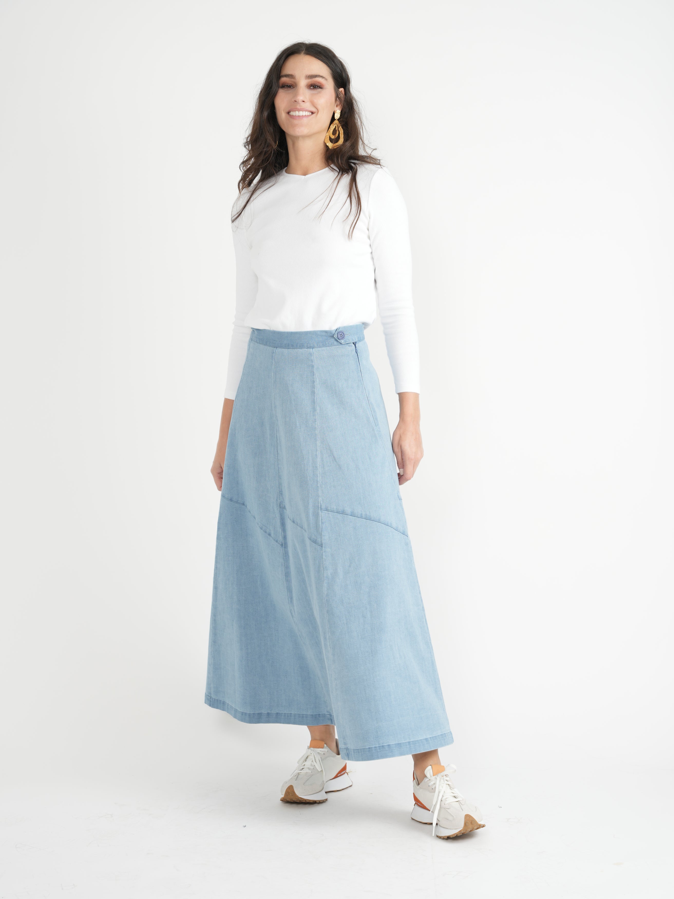 Faves Light Denim Wash Maxi Skirt SB4CM8895SLW