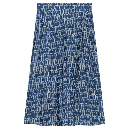 Ginger Blue Printed Short Skirt SB4CPT5100