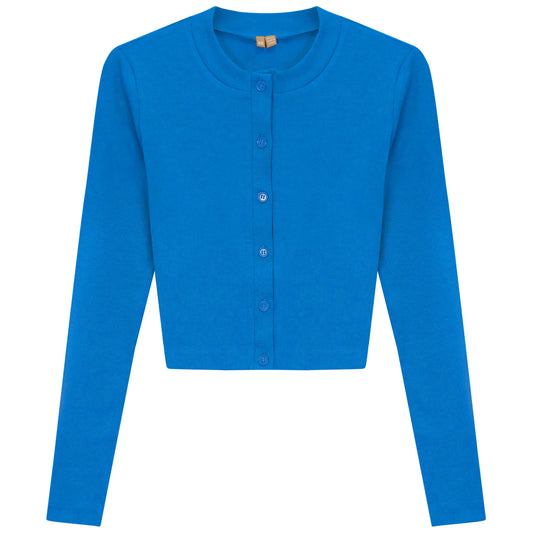 Positive Blue Cropped Cardigan SB5CM1293T
