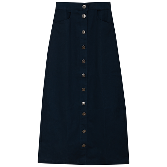 Faves Dark Denim Button Maxi Skirt SB5CM1515SL