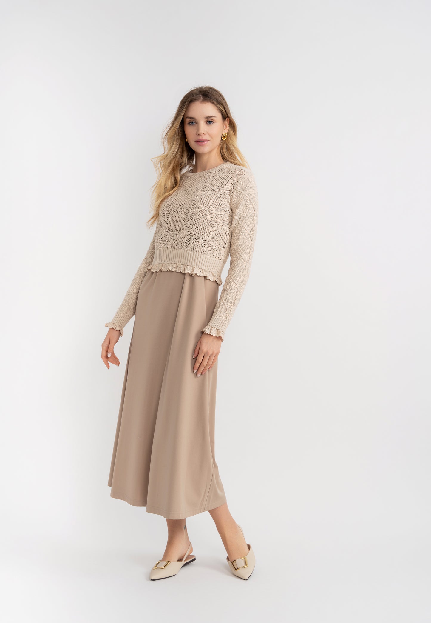 Aspect Dark Almond Knit Top SB5CPT7162