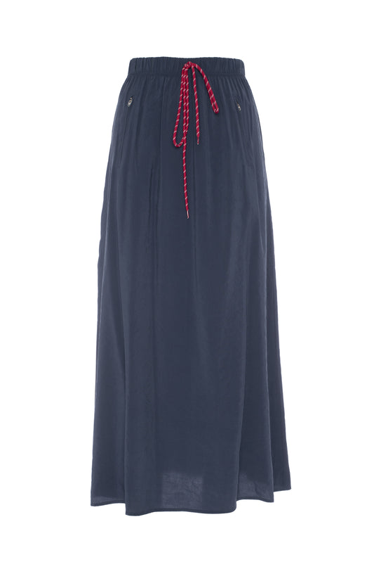 Versatile Navy Tencel Maxi Skirt SB6CM1873L