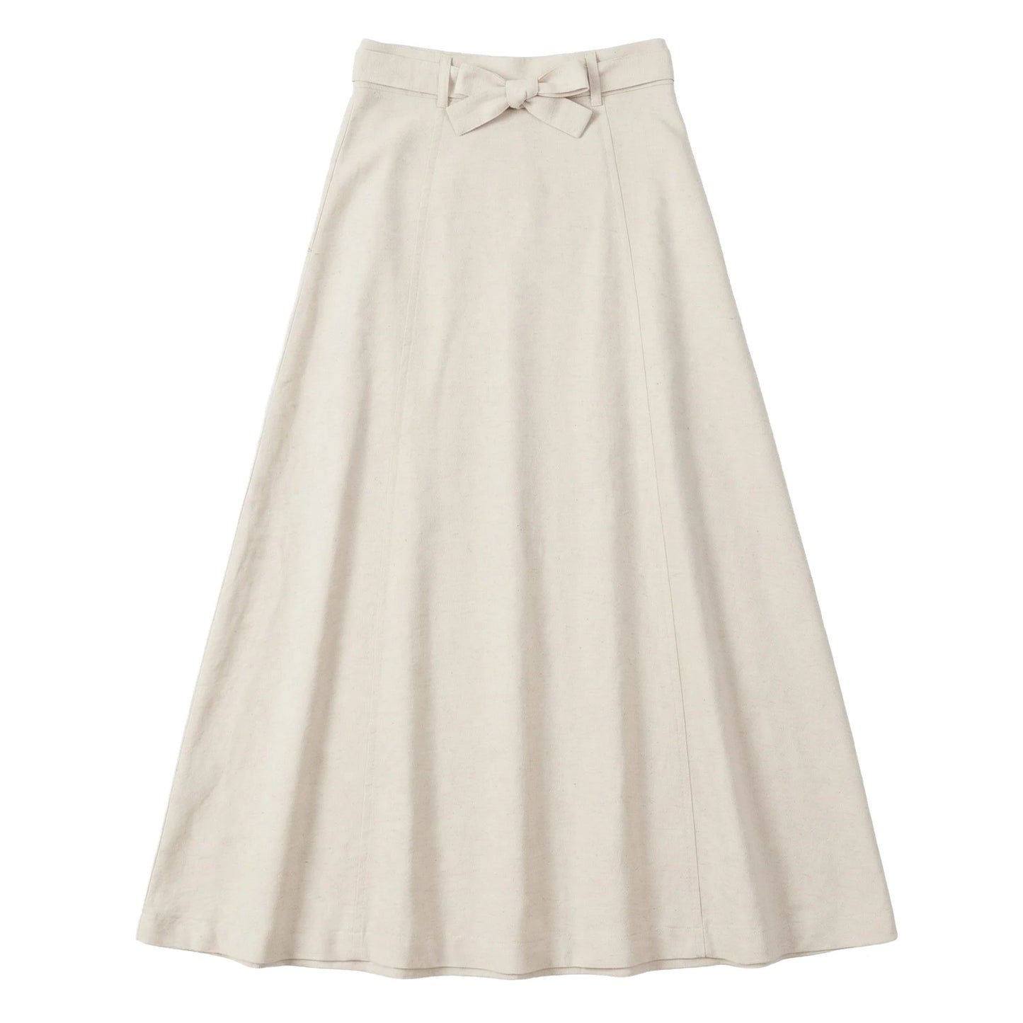Faves Stone Linen Belted Midi Skirt SB6CM1968SM
