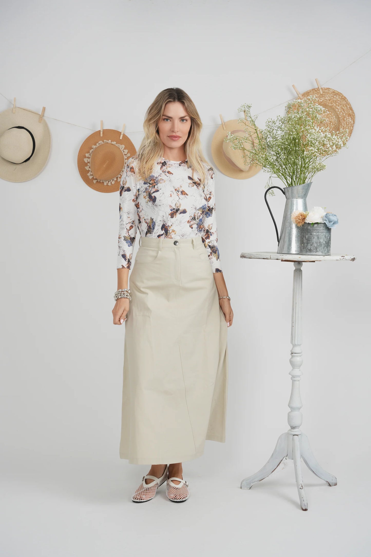 Faves Light Stucco Godet Skirt SB6CM2072SLW