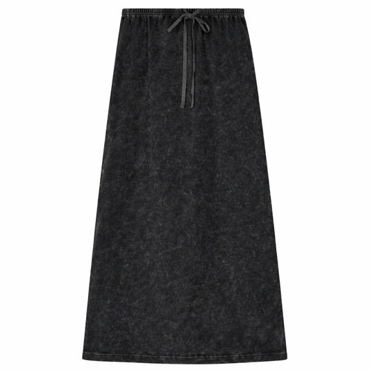 Qew Black Wash Straight maxi Skirt SB6CM2114SL